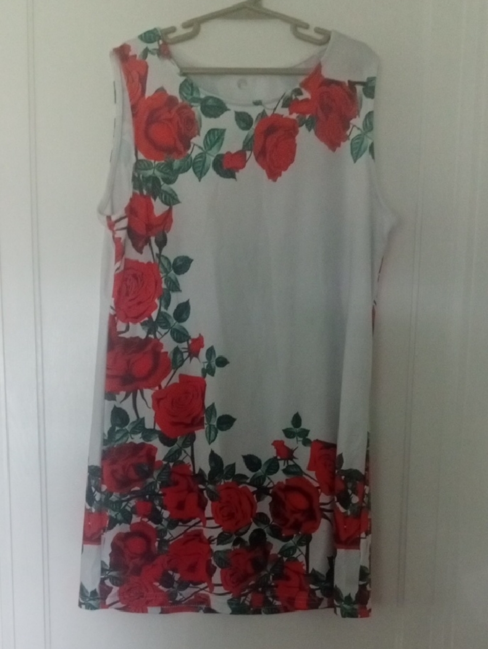 girl large sleeveless dress with roses